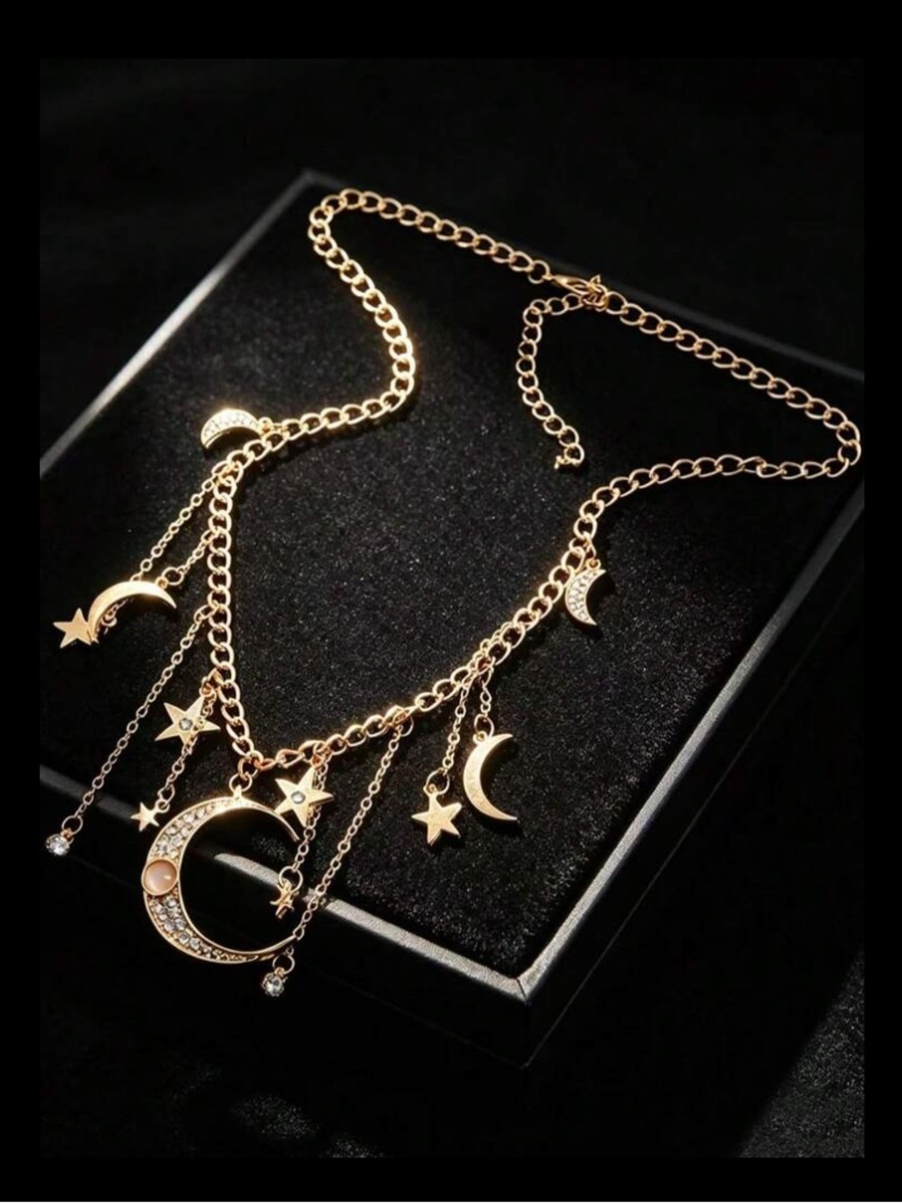 Luxe Celestial Moon and Star Layered Necklace